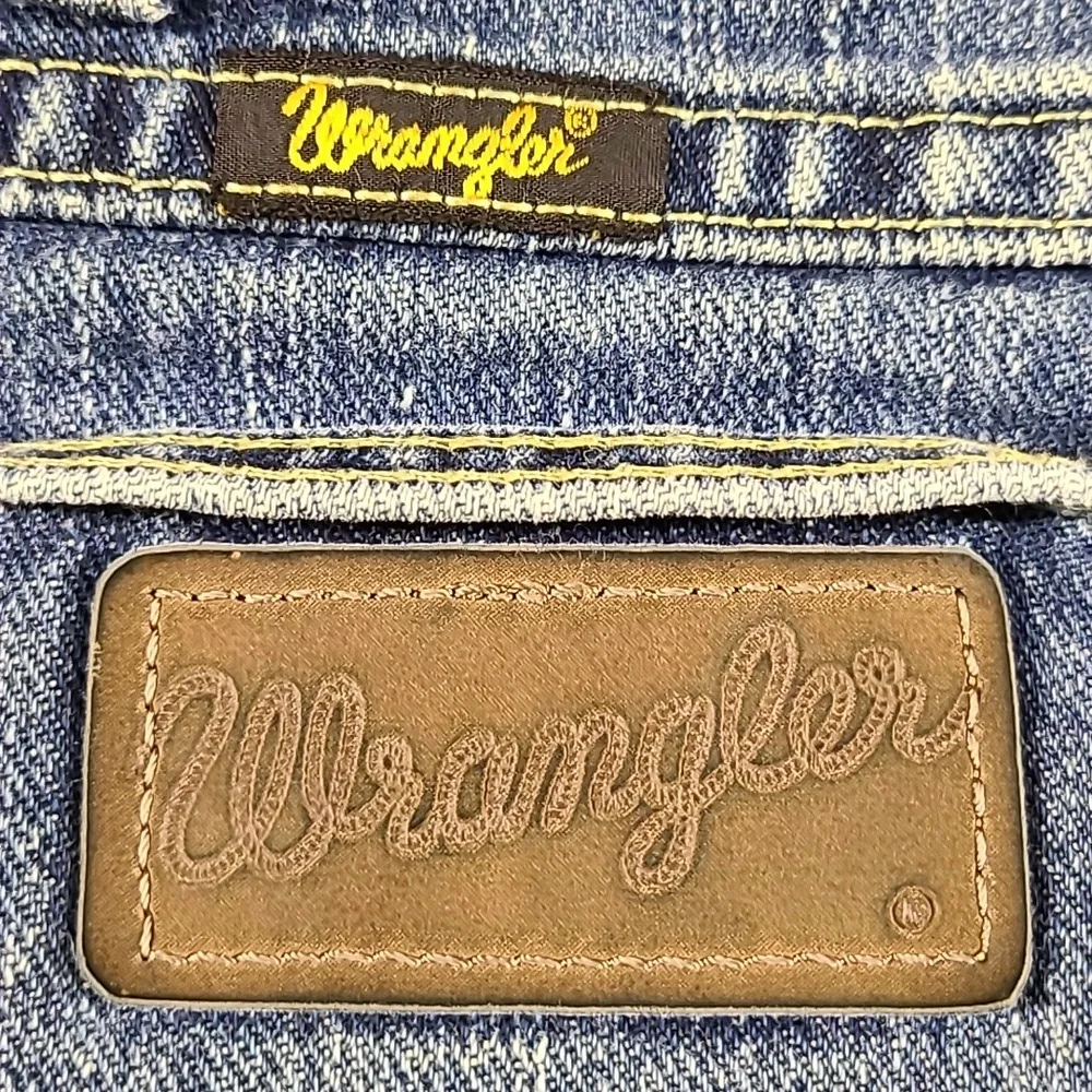 WRANGLER GORGE STRAIGHT VINTAGE COWBOY CUT MEN'S DISTRESSED BLUE JEAN 42x30